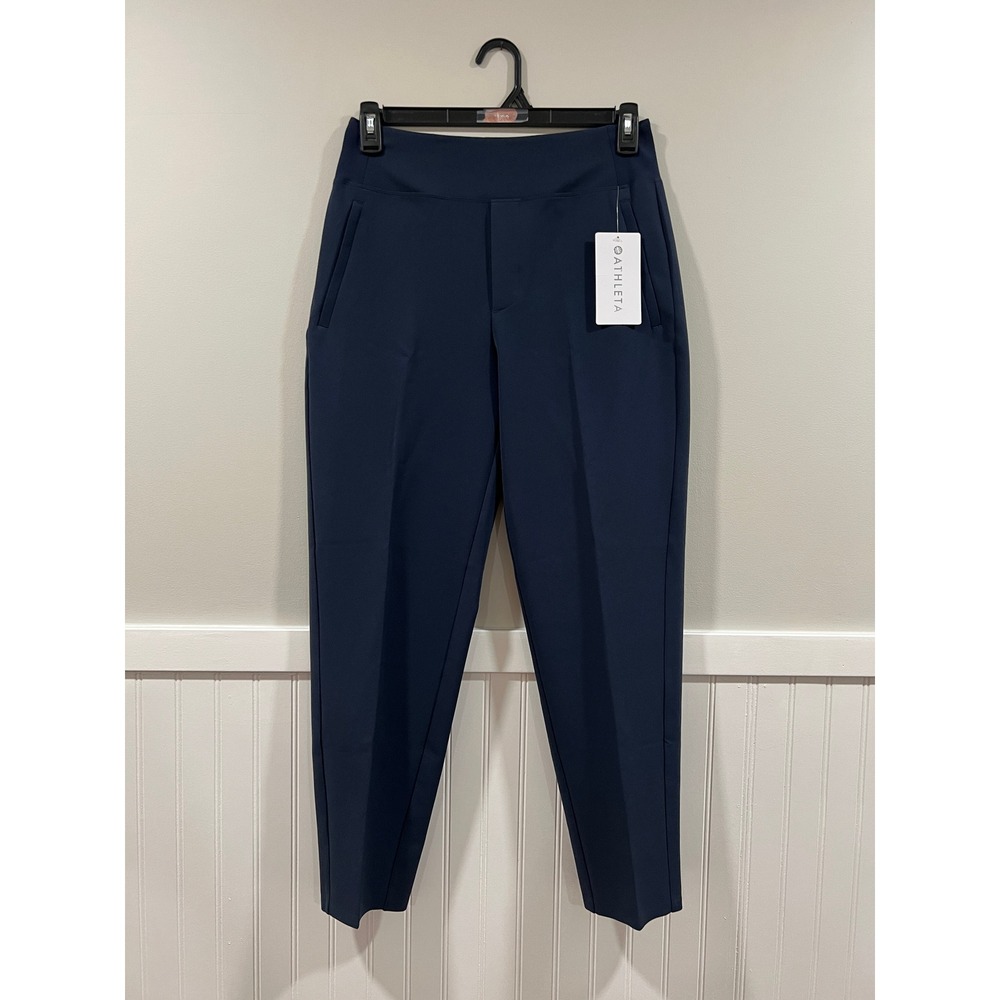 Athleta Endless Pant Navy Blue High Rise Travel Comfort Women Size 8 NWT